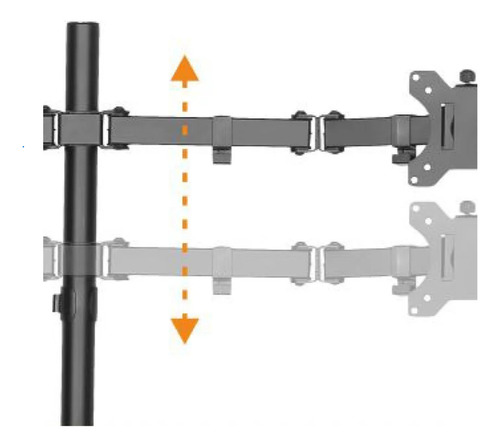 Suporte Articulado Mesa Para 2 Monitores Elg 15 A 32 T1224n Preto