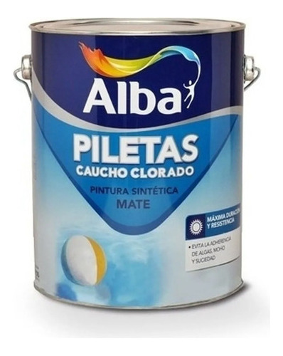 Pintura Pileta/piscina Alba Caucho 4l + 2 Flotadores Pintumm