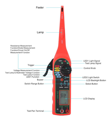 Multímetro Auto Circuit Tester Lámpara Reparación Automotriz