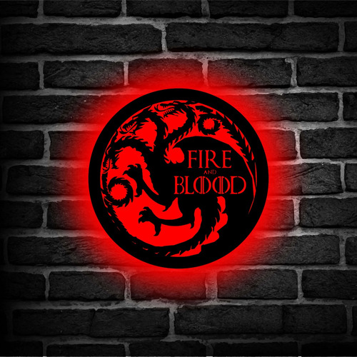 Cuadro Retroiluminado Led Game Of Thrones Fire And Blood