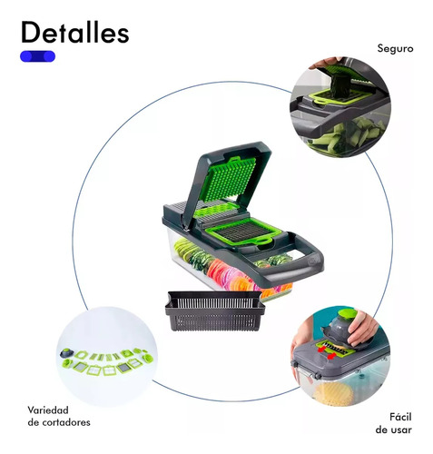 Rallador Cortador Rebanador Picador Manual De Verduras Fruta