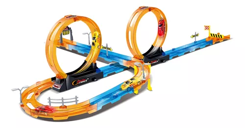 Kit De Carro Com Lançador E Pista Mega Track Looping - Compre