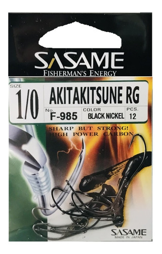Anzuelos Sasame Akita Kitsune Rg F-985 N° 1/0 Made In Japan