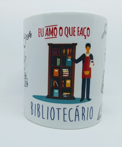 Caneca Personalizada Profissão Bibliotecário Biblioteconomia