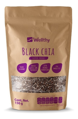 Organic Black Chia 150 Gr Wellthy