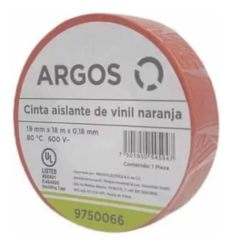 Cinta aislante de vinil negra Argos - Paquete de 10 piezas : .com.mx:  Herramientas y Mejoras del Hogar