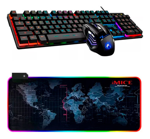 Kit Gamer Imice An-300 Teclado + Mouse + Mousepad Rgb 80x30