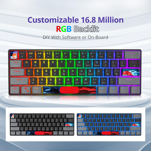 Teclado Para Juegos Owpkeenthy Wired 60% Por Ciento Mecánico