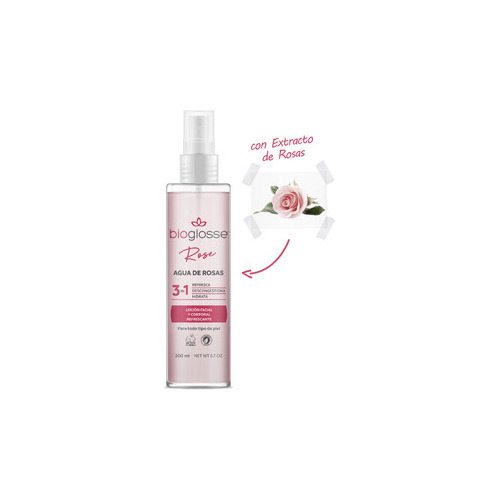 Bioglosse Agua De Rosas 3 En 1 Locion Facial