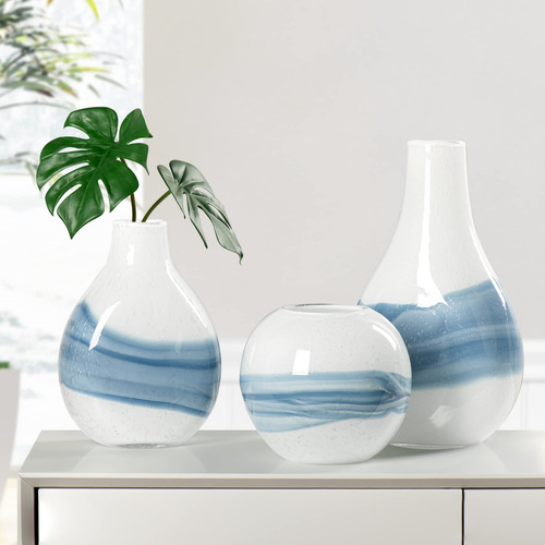 Jarrón De Vidrio Blanco Para Decoración De Sala De Estar