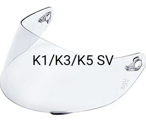 Imagen 2 de 2 de Visera Para Casco Agv K1 K3sv K5. Ahumada/ Transparente