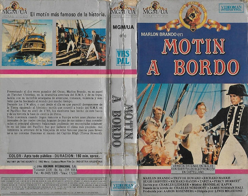 Motin A Bordo Vhs Marlon Brando Trevor Howard Richard Harris