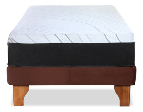 Cama Europea Zen Top Spring Hybrid Tela Velvet 1.5 Plazas