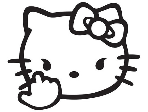 Sticker Hello Kitty  Dedo Grosero Vinil Estampado 