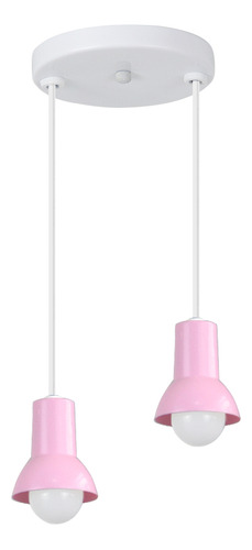 Pendente Spot Kids Quarto Infantil Rosa 2 Lâmpadas 110V/220V