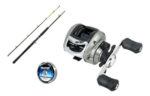 Combo Bait Reel Huevito Pesca Variada Vara Marine Sport