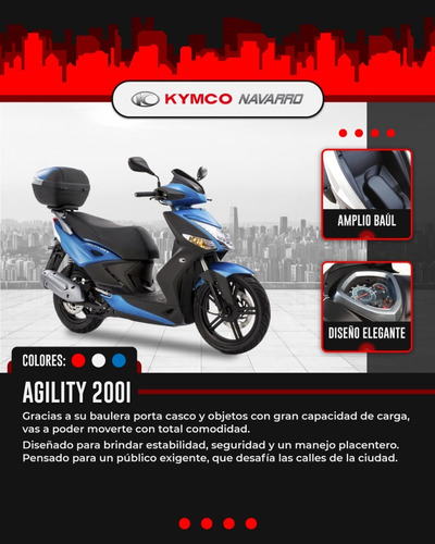 Imagen 18 de 19 de Kymco Agility 200i 2023-en 12 Pagos Retira Hoy