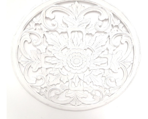 Panel Frizo Circular Patinado Blanco 80 Cms