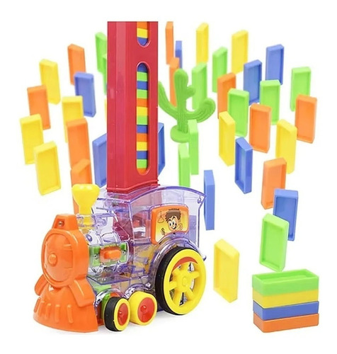 Tren Domino Automático+ Luces + Divertido Juguete Didáctico