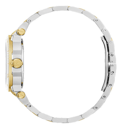 Reloj Mujer Acero Inoxidable Gc One Sport Lady Correa Bitono Bisel Plateado Fondo Plateado