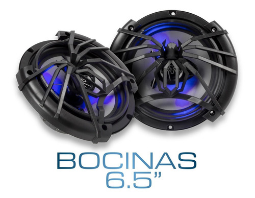 Imagen 2 de 7 de Estereo Para Auto Bluetooth Usb Con Par Bocinas 6.5 Steelpro