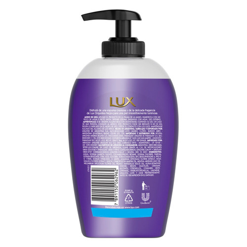 Imagen 2 de 3 de Jabón líquido Lux Orquídea Negra con dosificador 250 ml