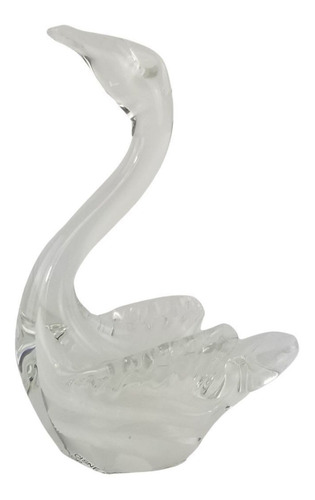 Escultura Cisne Em Murano Cristais Labone - Bibelô Branco