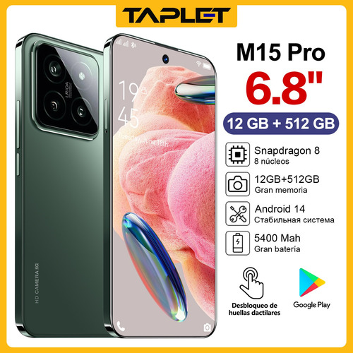 M15 Pro Dual Sim 2025 El Últimos Precios Más Barato 12gb Ram 512g Rom Smartphone Android 14 Teléfono Inteligente 5g Wifi Celular Global Gps Desbloquea