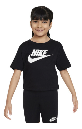 Camiseta Nike Hbr Club Boxy Niñas-negro