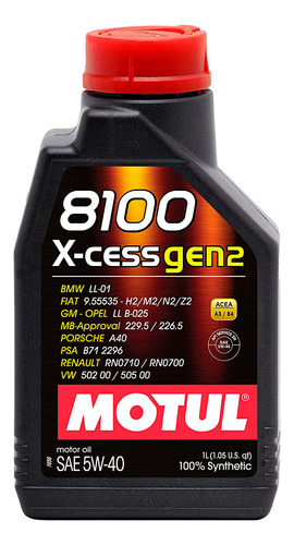 Aceite Motor Sintético Motul 8100 X Cess Gen2 5w40 1 Lt