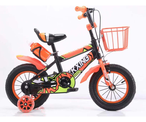 Bicicleta Aro 12 Con Ruedas De Aprendizaje Infantil Canasto