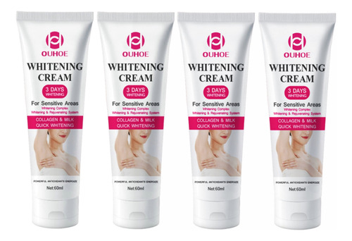 4×crema Blanqueadora Corporal Instantánea Áreas Intimas Bajo