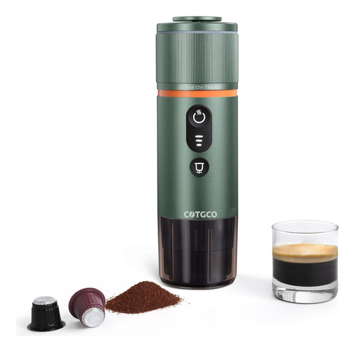 Cafetera Espresso Portátil Cotgco, Verde Bosque, 12v, 320ml