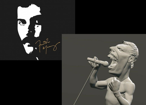 Freddie Mercury Caricatura Archivo Stl Para Impresión 3d