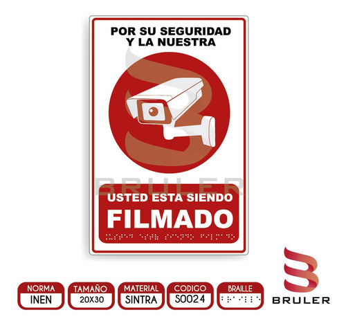 Señaletica A4 Impresion Uv Inen Valor Adicional Braille