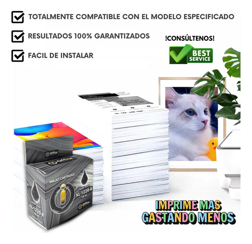 Cartucho Alternativo 122xl Para Impresora Hp Negro Office