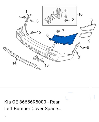 Moldura Tolva Facia Tras Kia Sorento 21/22 Orig 86656r5000