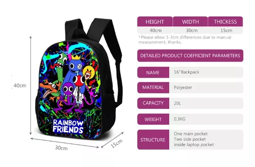 Mochila A Tiracolox Roblox Rainbow Friend Tiracolo Estojo Estudantil Grande  Capacidade Respirável Moda Personalidade Feminina