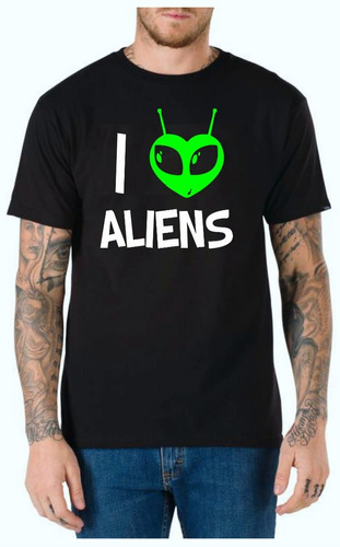 Remera I Love Alien - Amo Alien Series/comic - Full Vinil