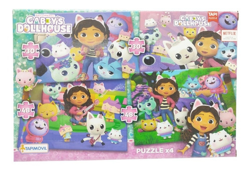 Gabby Dollhouse 4 Puzzles 48/30 Pzs Rompecabezas Serie Tv Ed