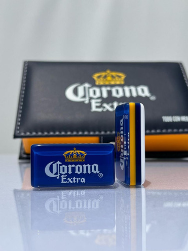 Domino Corona Extra Azul + Vaso Michelob + Lata Corona Cap 2