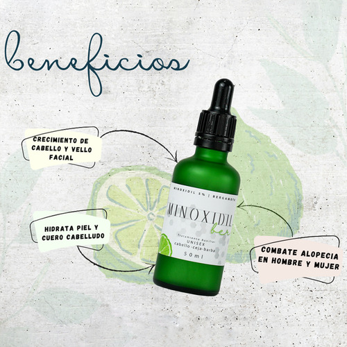 Auxiliar Capilar Minoxidil 5% + Bergamota 3 Frascos 150 Ml