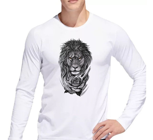 Remera De Hombre Leon Rosa Dibujo Ojos Salvaje Ml