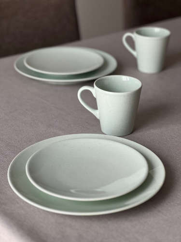 Imagen 7 de 10 de Vajilla 16 Piezas Platos Playo Postre Jarros Mug Ceramica Ku