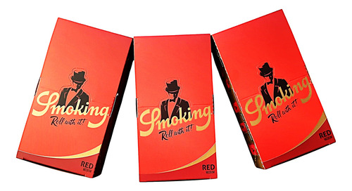 Papel Smoking Red 3 Cajas X 50 Hojas 75 Libritos Total