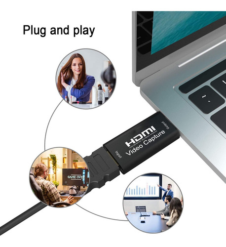 Capturadora Video Audio Hdmi Usb 1080p Hd 4k Pc Ps4 Ps5 Xbox