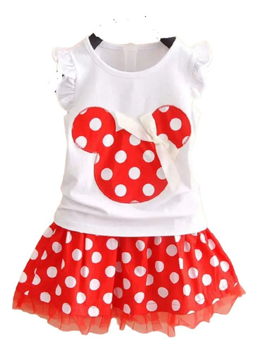 Vestido Niña Minnie Mouse Rojo Azul