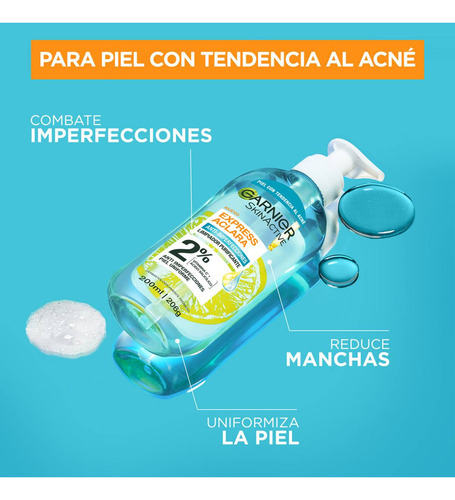 Gel De Limpieza Garnier Express Anti Imperfecciones 200ml Piel Con Tendencia Al Acné Día/noche