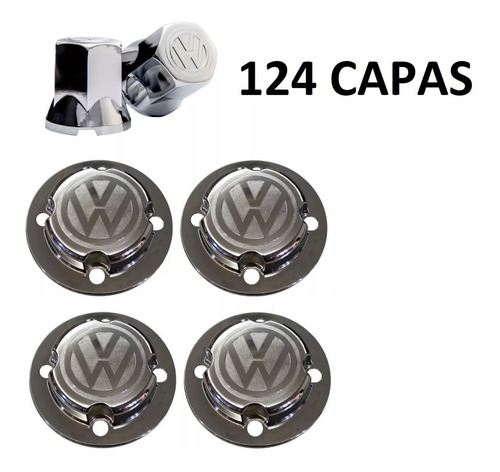 Kit Cubo Capa De Porca Caminhão Volkswagen Cromada 128 Peças