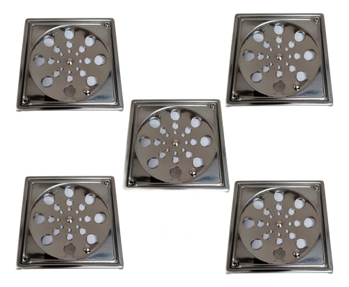 5 X Moldenox Grelha/ralo 10x10 Cm 100% Inox C/caixilho